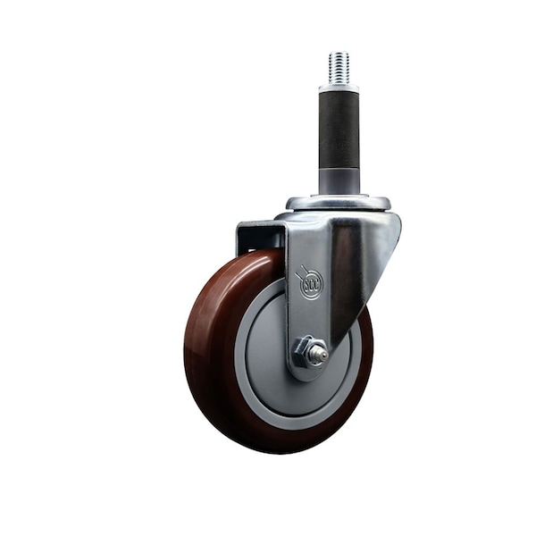 Service Caster 4'' Maroon Poly Wheel Swivel 1'' Expanding Stem Caster SCC-EX20S414-PPUB-MRN-1 - main